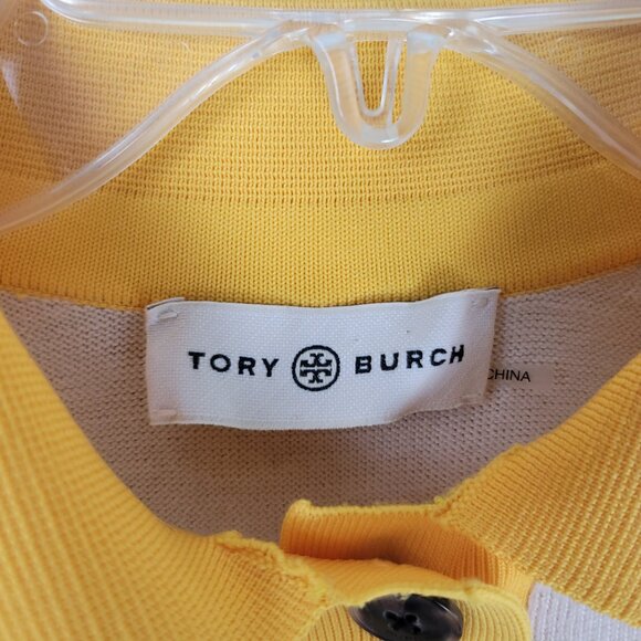 Tory Burch Contrast Collar Long Sleeve Polo Sweater - Picture 6 of 13